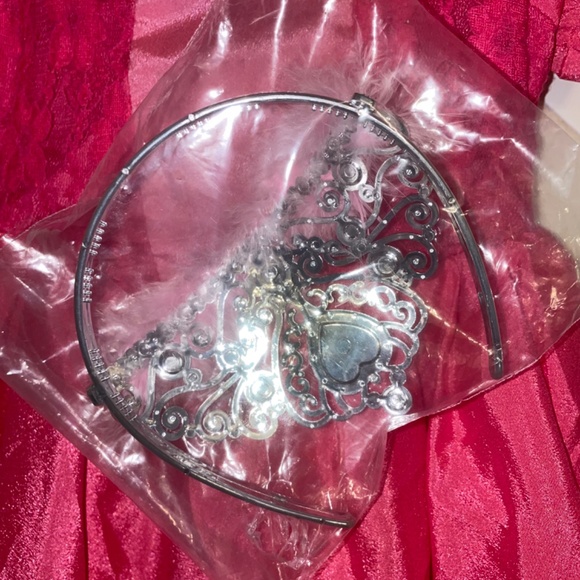 NWOT Princess Peach Costume for Girls Super Brother Kids With Crown Size 100-T - Picture 9 of 10